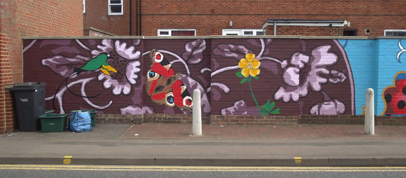 Barton Street, Gloucester, mural by Tom Cousins, commissioned by Gloucestershire Wildlife Trust