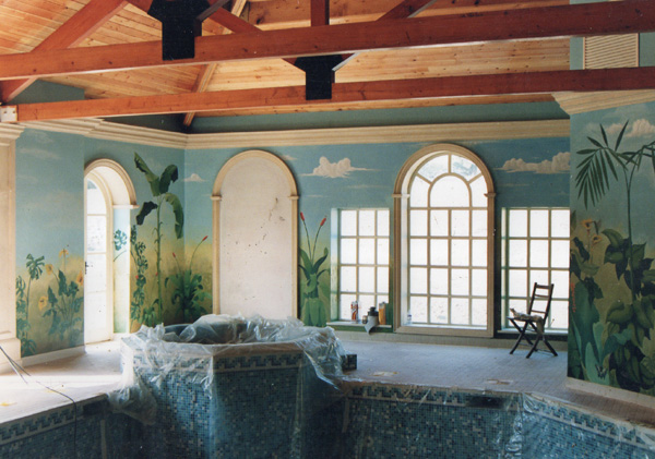 private swimming pool mural